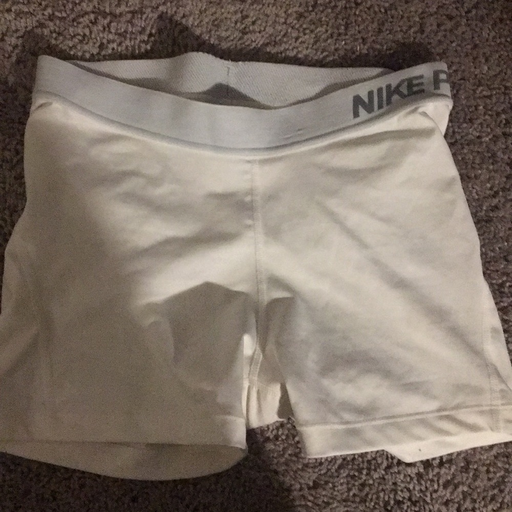white nike pros